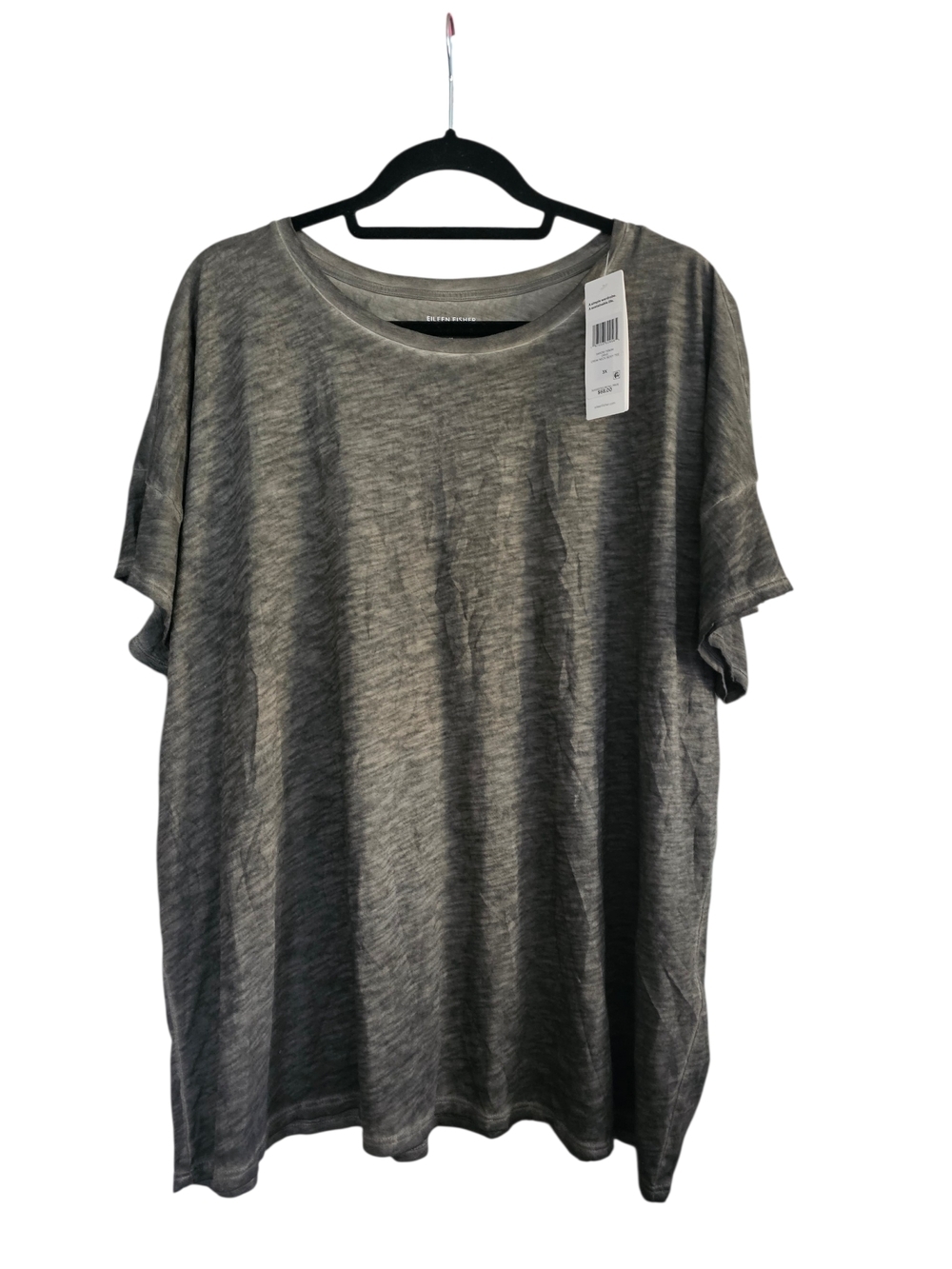Eileen Fisher Charcoal Gray Short Sleeve Tee - Picture 7 of 7